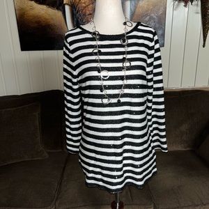 Talbots • Black/ White • Shimmering • Sweater • Size Small (P) • New/ Tags